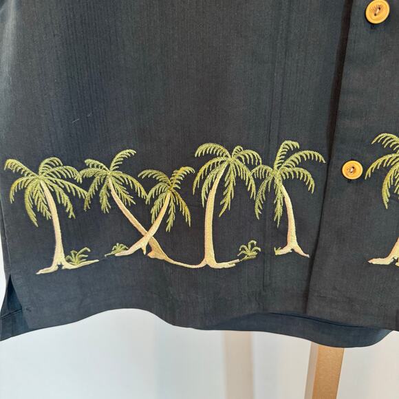 Quiksilver Silver Edition Silk Palm Tree Shirt Medium Oversized Vintage Aloha - Picture 2 of 6